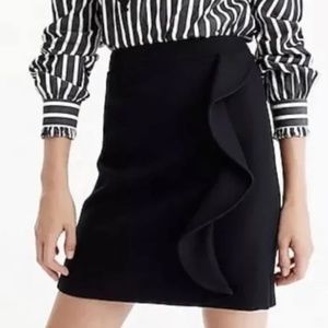 J. Crew double serge wool skirt with ruffle